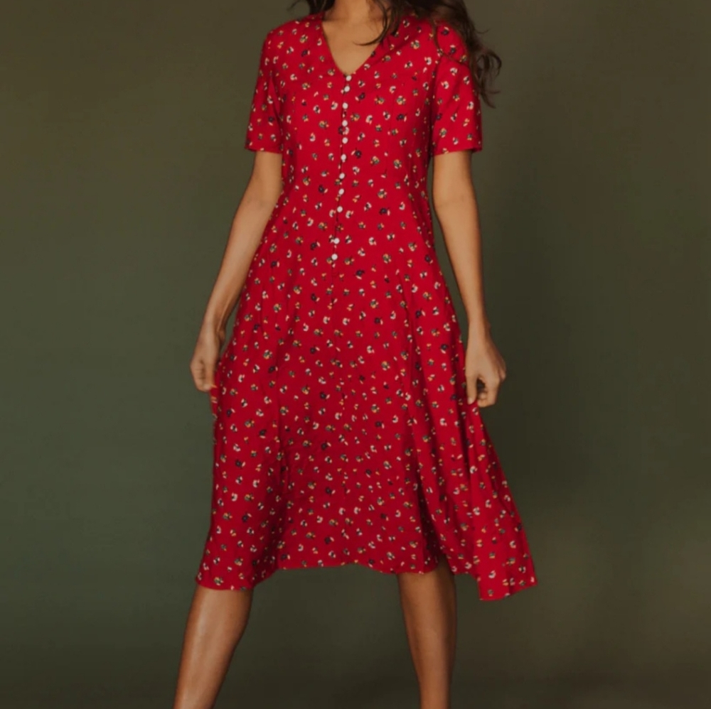 Ivy City Co Mini Allie Floral Dress in Red